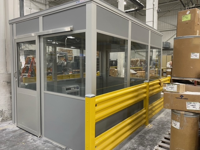 A factory built cooling room installed in a warehouse by KABTech USA