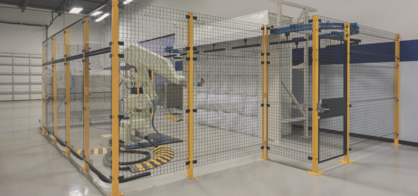 Equipment Safety Barriers and Wire Enclosures for Machinery, Conveyors and Robotics. Equipment Safety Barriers and Wire Enclosures for Machinery, Conveyors and Robotics.