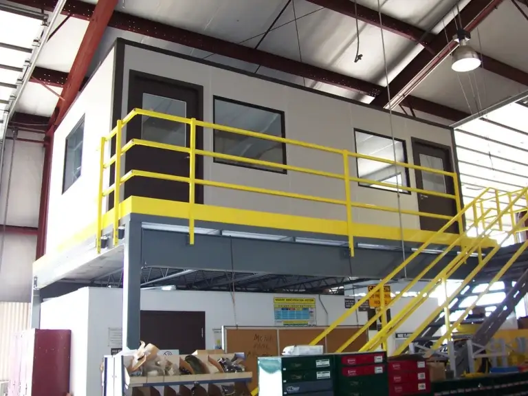 Office mezzanine installed by KABTech in a warehouse facility