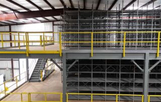 Corner of the top floor of a KABTech designed warehouse mezzanine