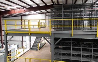 Corner of the top floor of a KABTech designed warehouse mezzanine