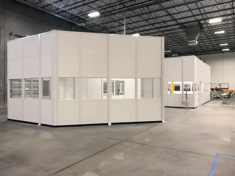 Custom designed white modular office space by KABTech