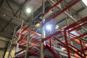 Mezzanine racking system designed and installed by KABTech team