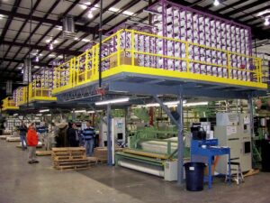 Shelving-supported mezzanine system by KABTech