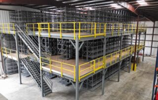 Full view of a KABTech designed steel warehouse mezzanine