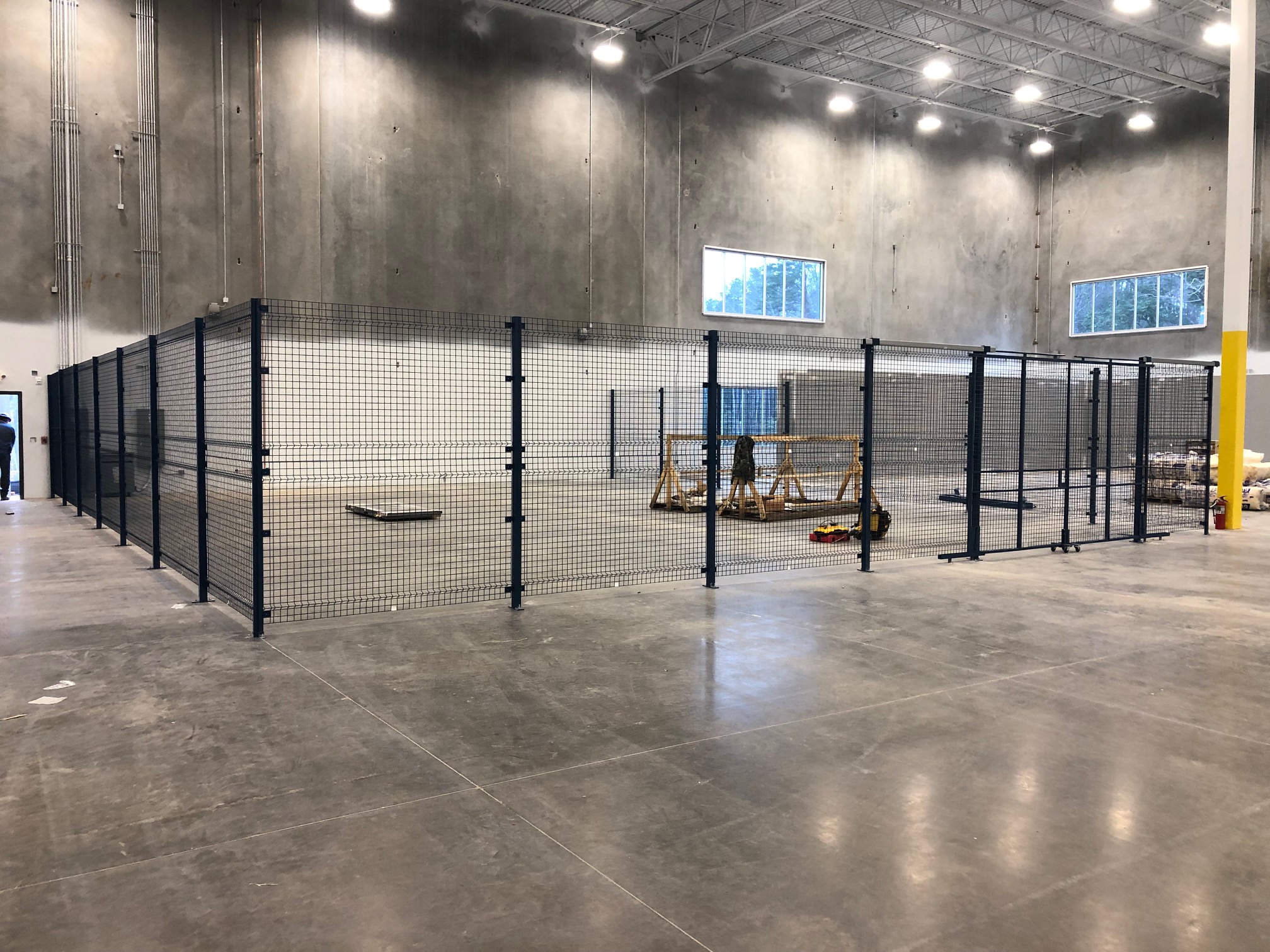 Wire Security Cages in a Large Warehouse