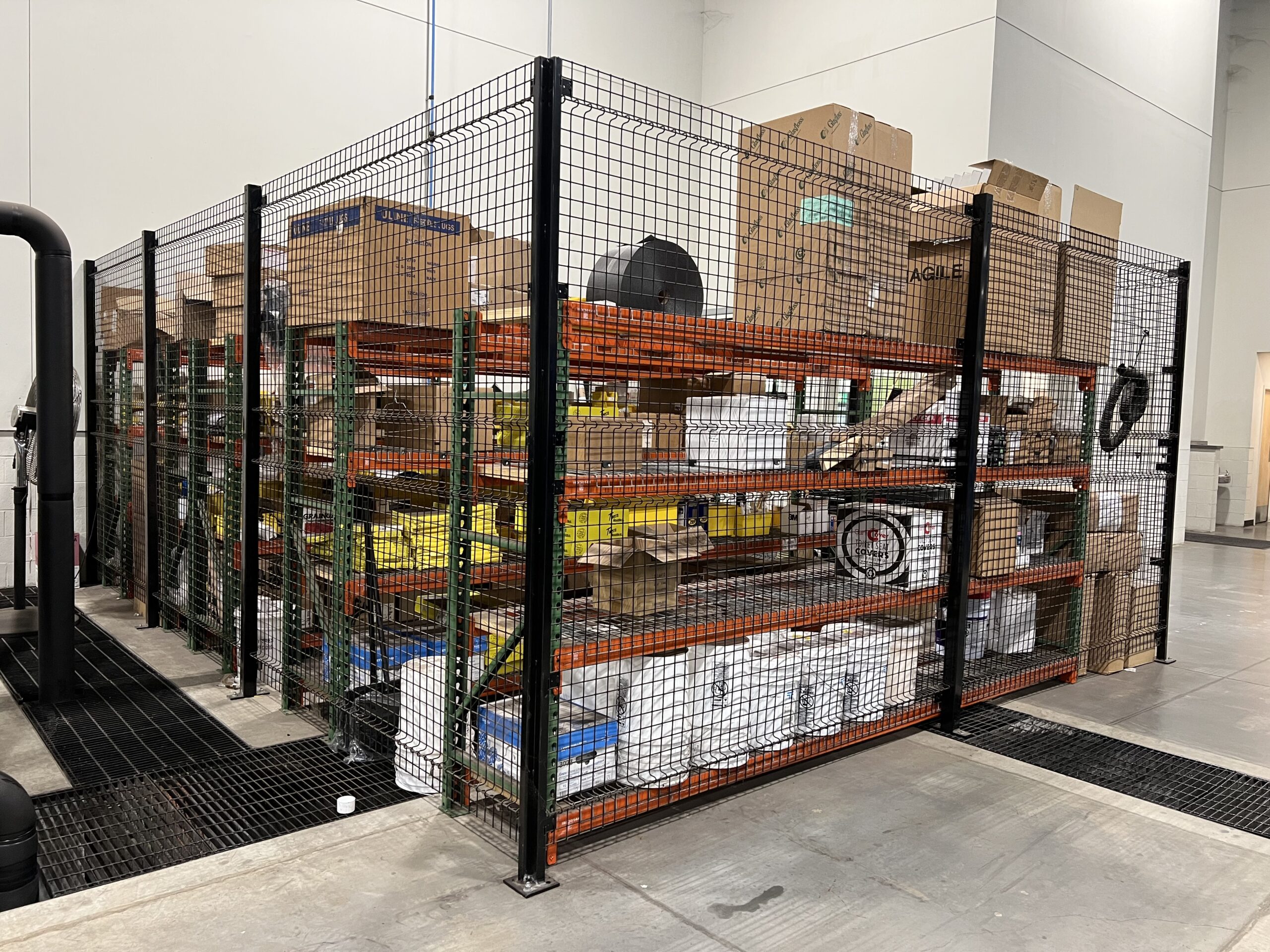Wire Security Partitions Protect Supplised andHigh Dollar Inventory