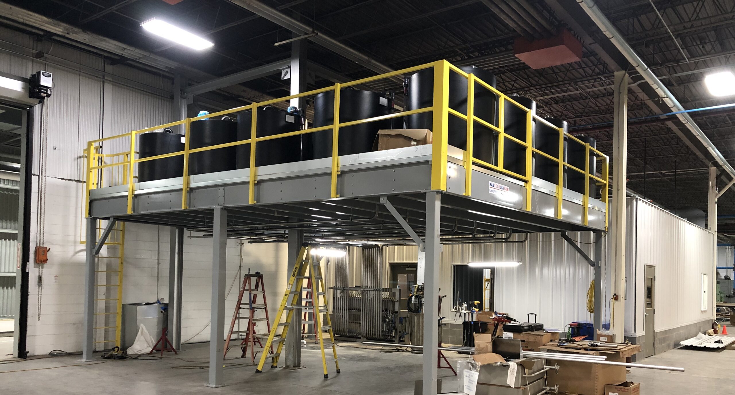 Yellow and Grey Equipment Mezzanine by KABTech USA