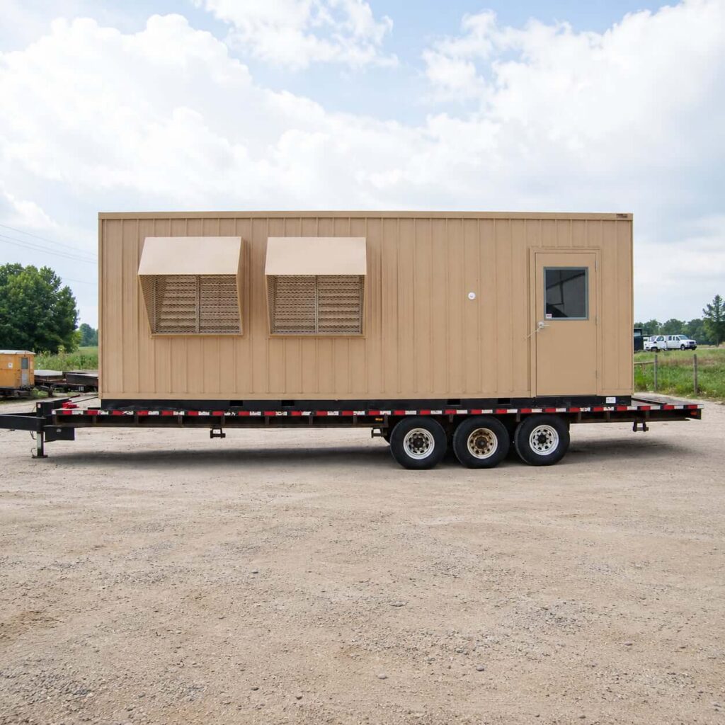 A pre-fabricated equipment enclosure from KABTech